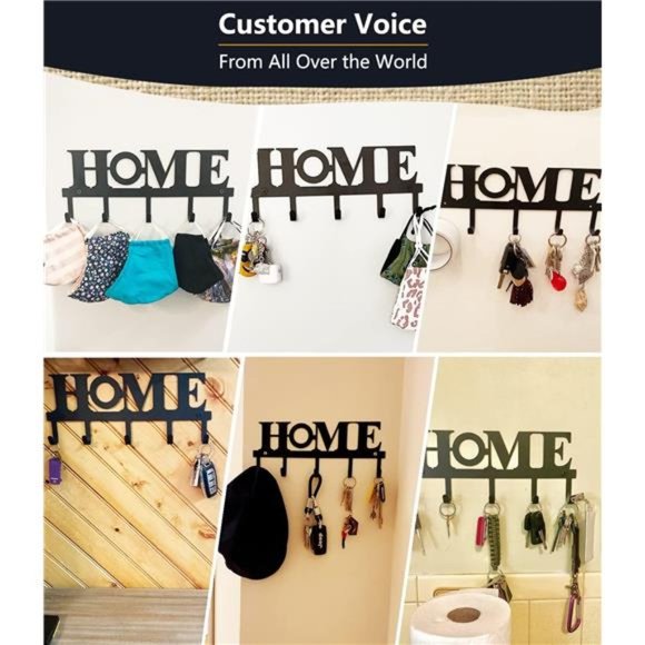 Key Holder Black Metal Wall Mount Vintage Keys Hook Home Decor Rustic Western - Picture 6 of 6